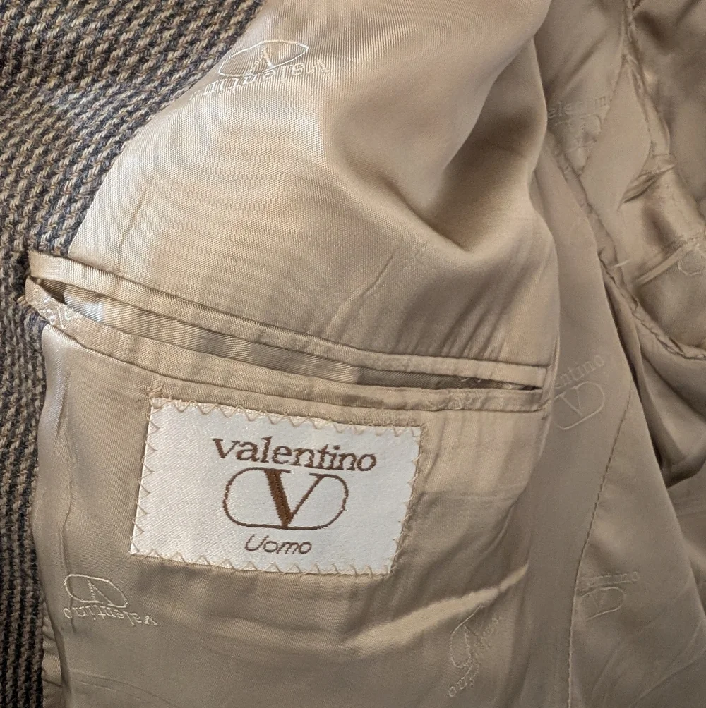 Vintage Valentino Sport Coat Jacket Tweed Wool Academia 44 46 Union Made USA